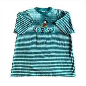 Disney’s Mickey Striped Embroidered T Shirt